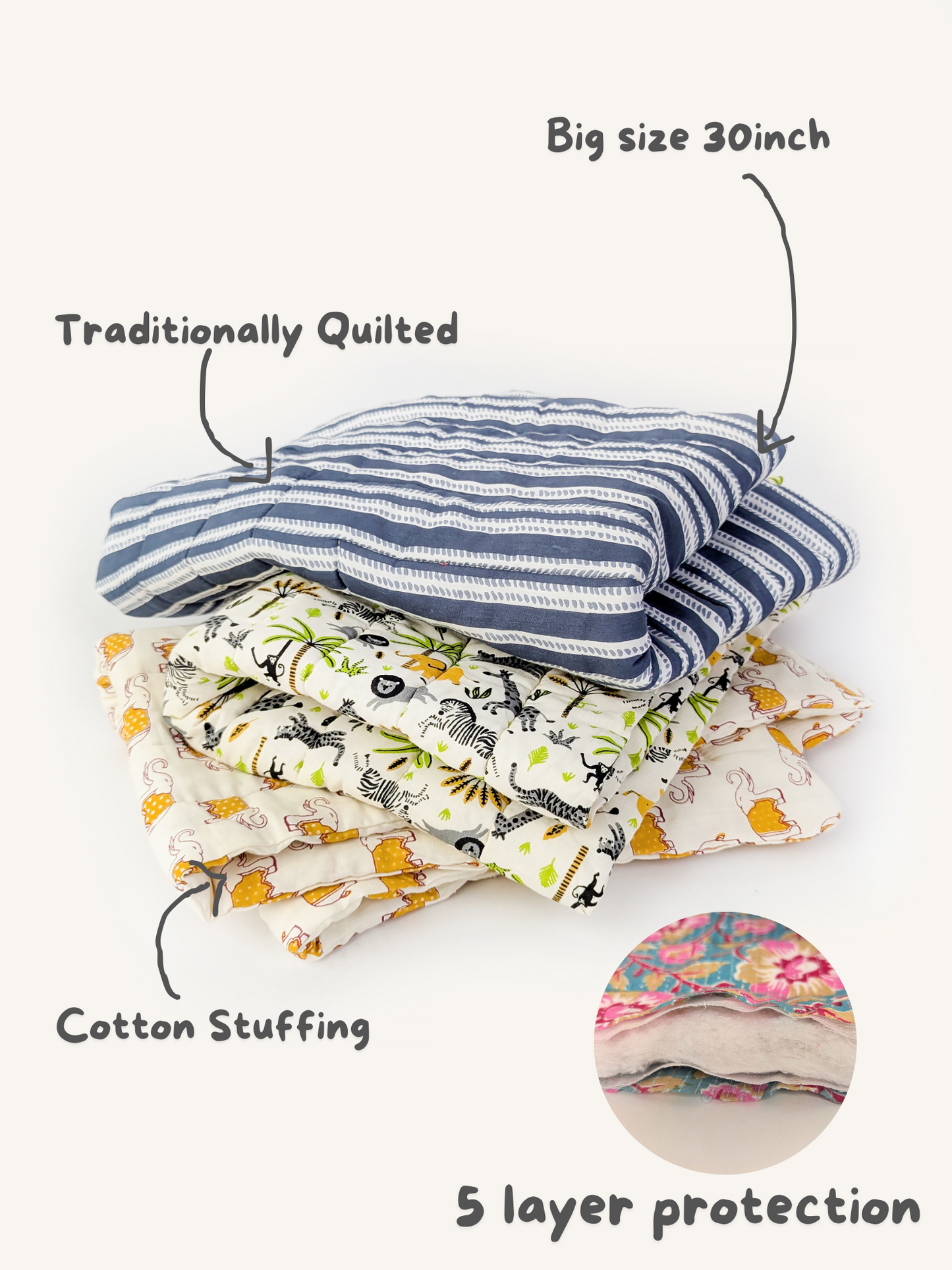 Ultrasoft Floral Cotton Quilted Mats