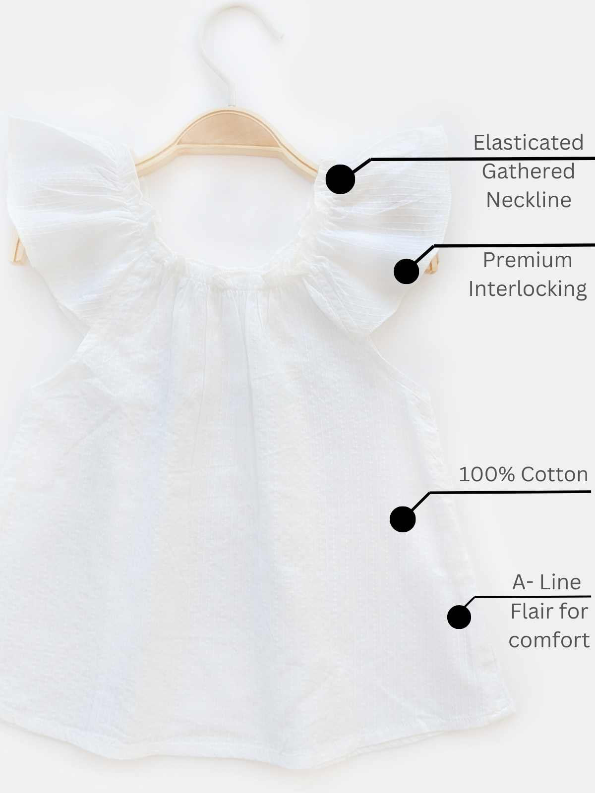 Breezy Bloom Cotton Tunic With Frill (Set of 3)