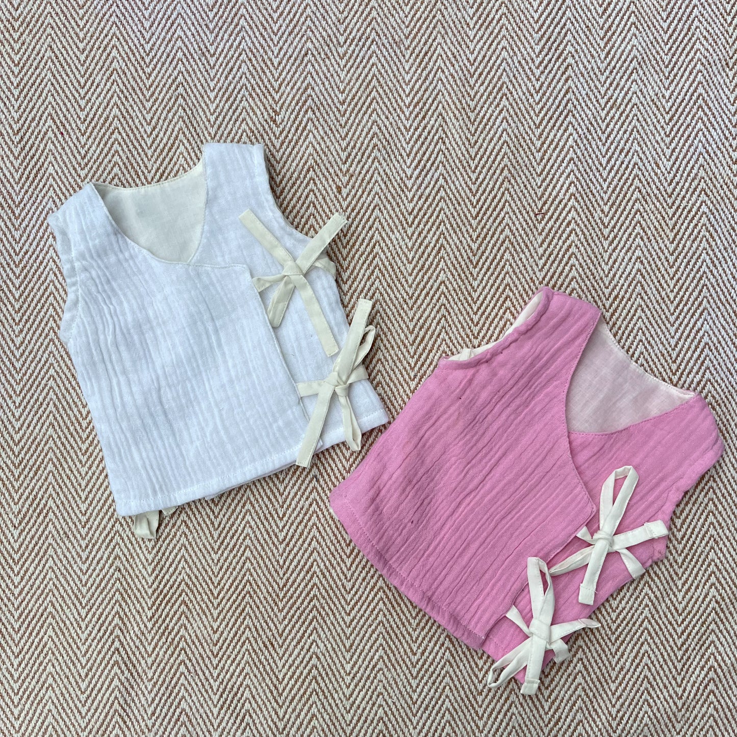 Wrap Around Sleeveless Preemie Shirt (Set of 2)