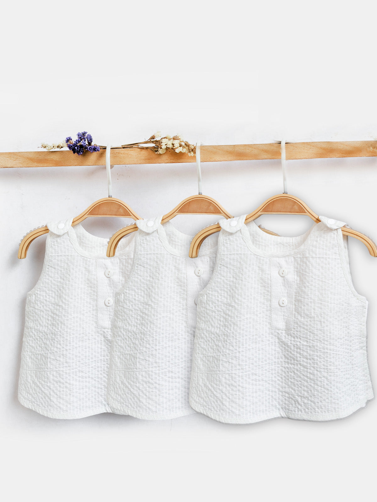 UNISEX COTTON VEST (SET OF 3)