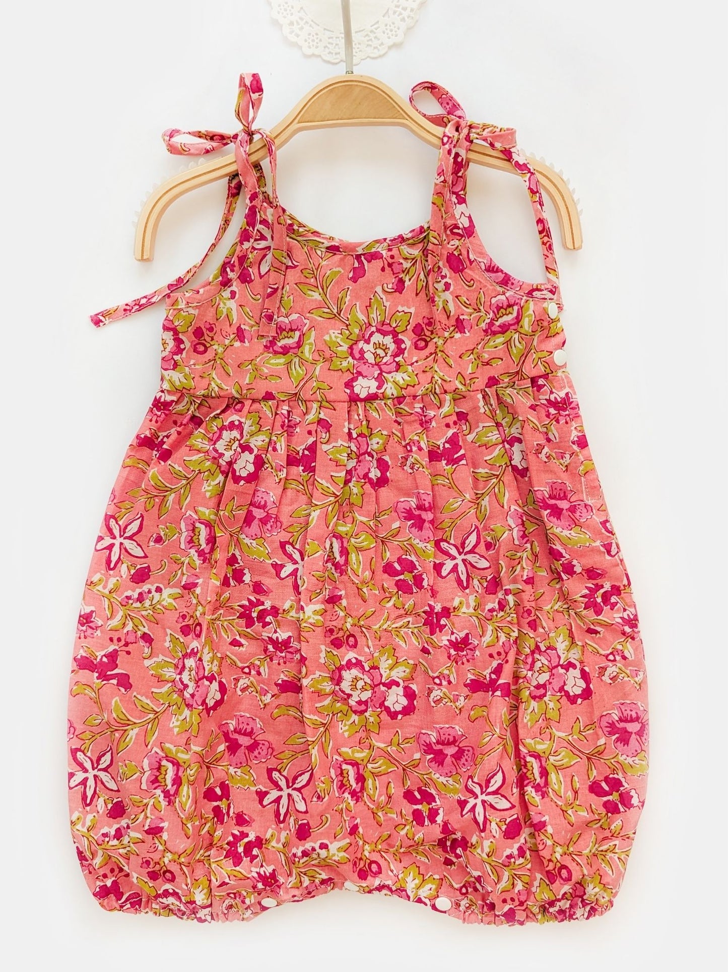COTTON TIE-UP FLORAL ROMPER