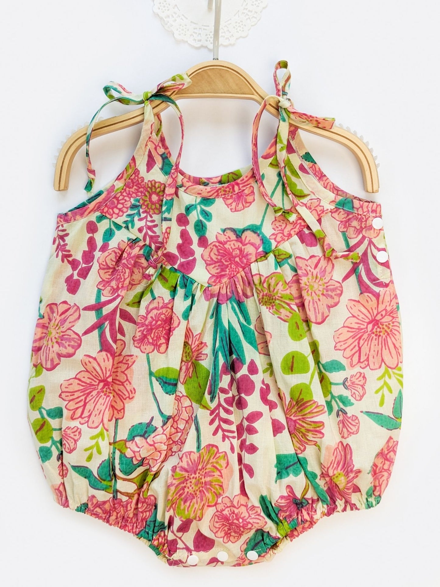 COTTON TIE-UP FLORAL ROMPER