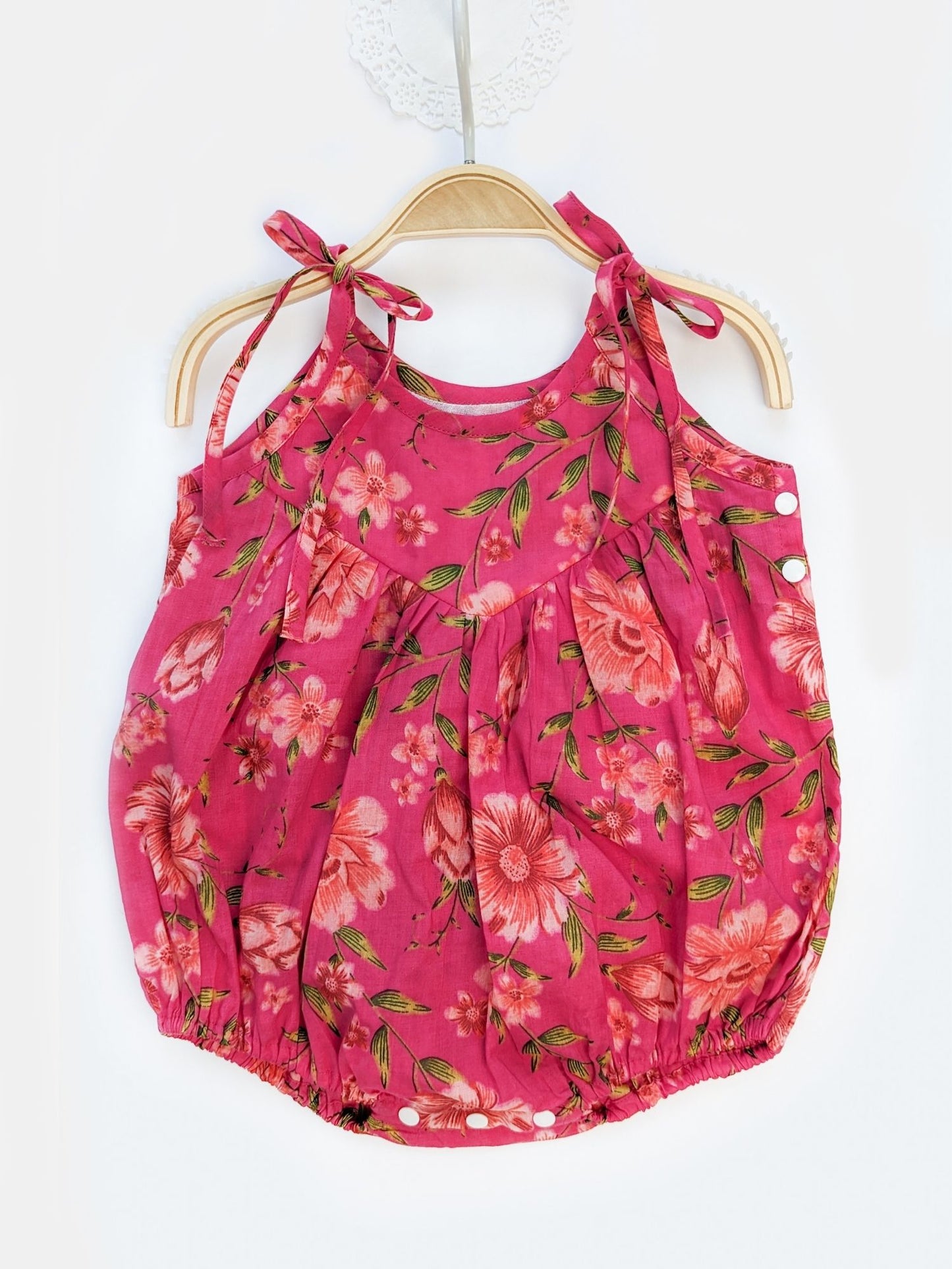 COTTON TIE-UP FLORAL ROMPER