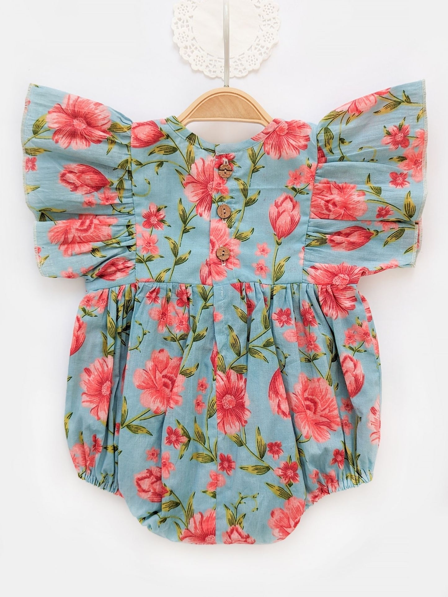 Cotton Butterfly Sleeved Romper