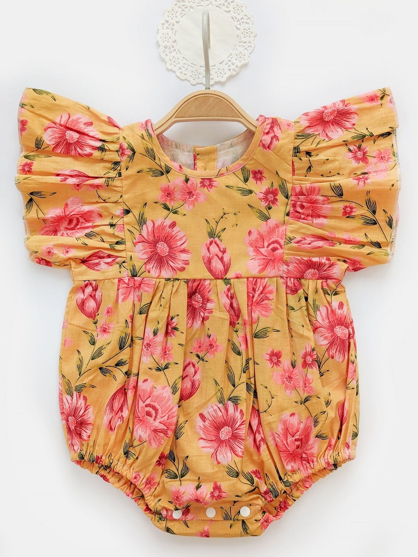 Cotton Butterfly Sleeved Romper
