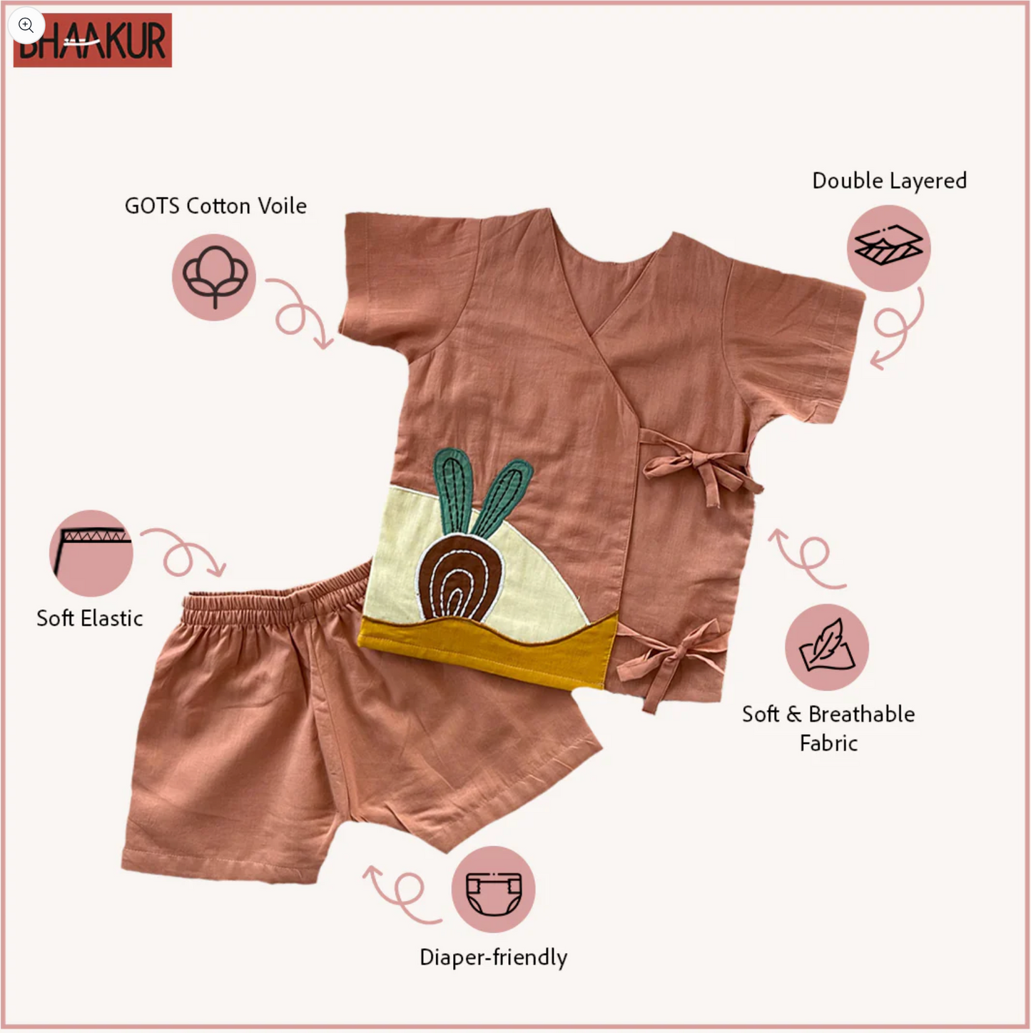 Infant Short Sleeve Wrap Shirt and Shorts Set (3-6months)