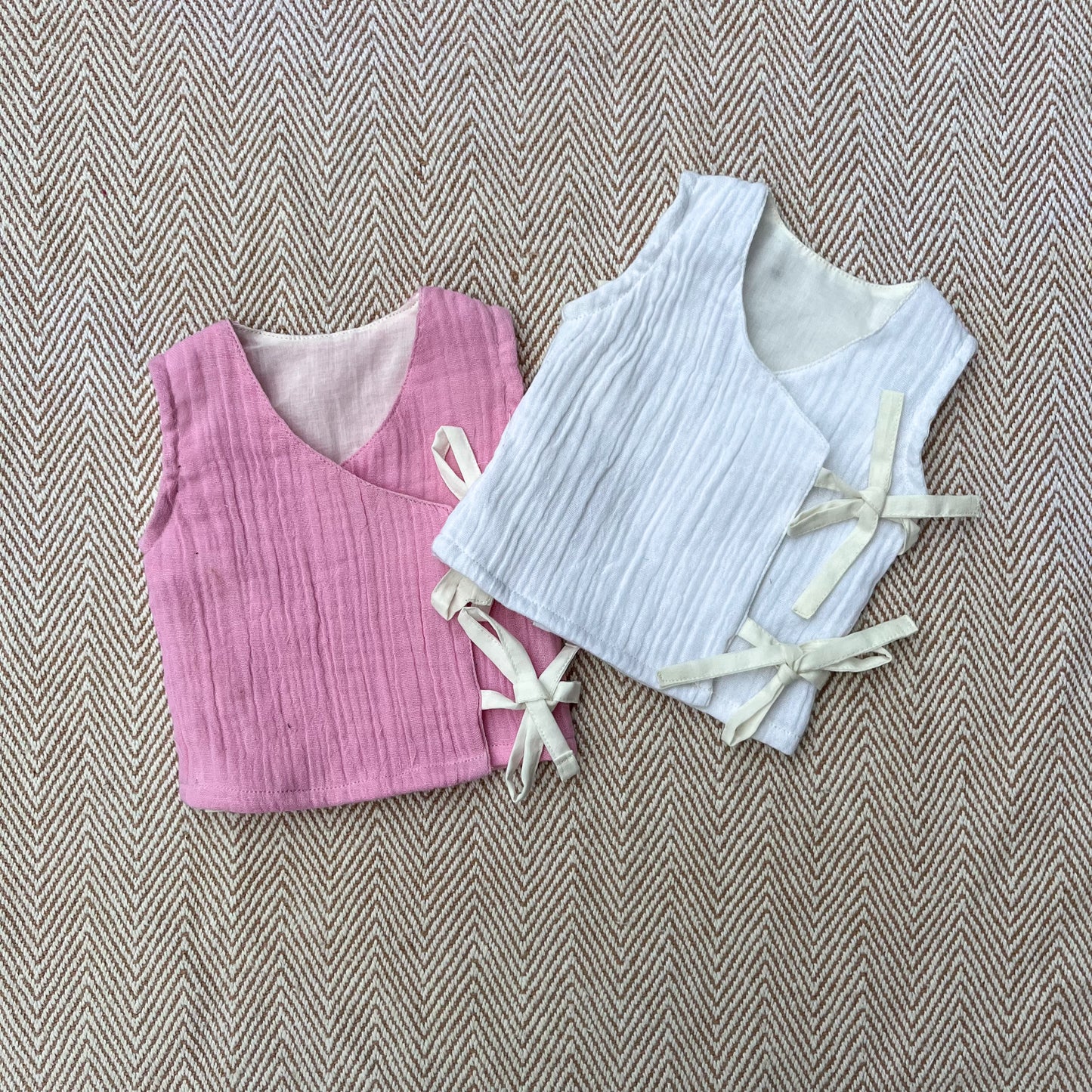 Wrap Around Sleeveless Preemie Shirt (Set of 2)