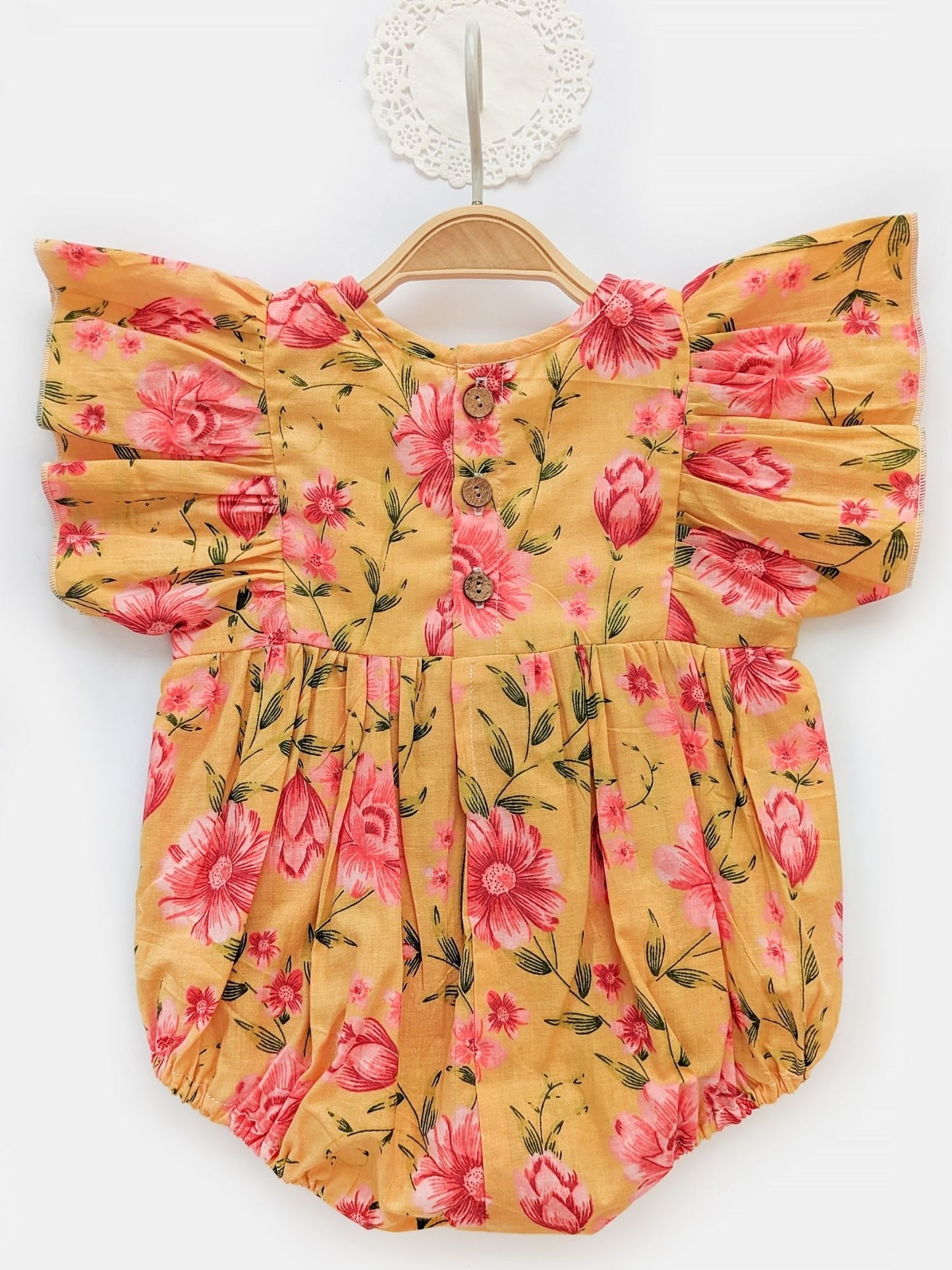 Cotton Butterfly Sleeved Romper