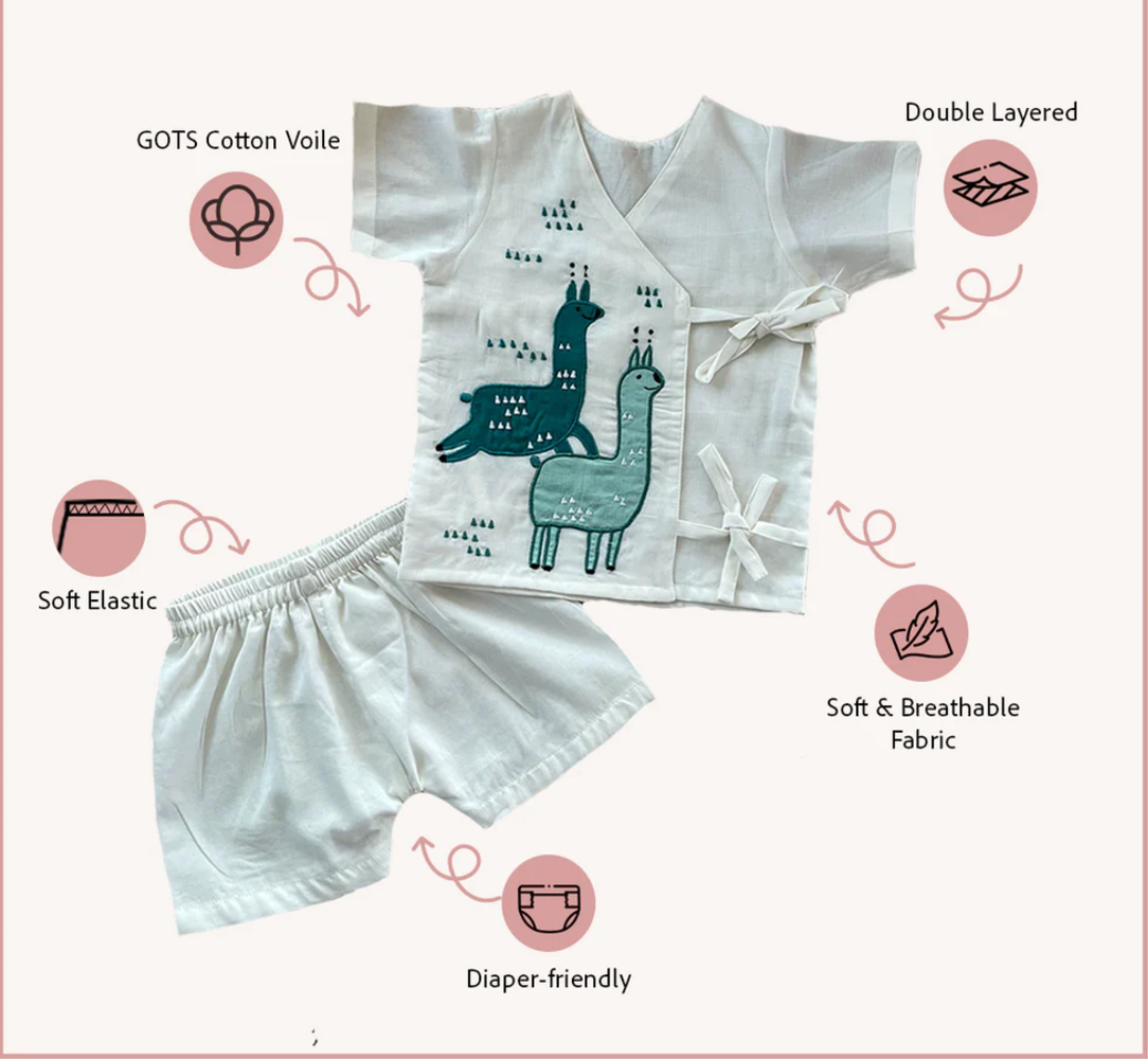 Infant Short Sleeve Wrap Shirt and Shorts Set (3-6months)